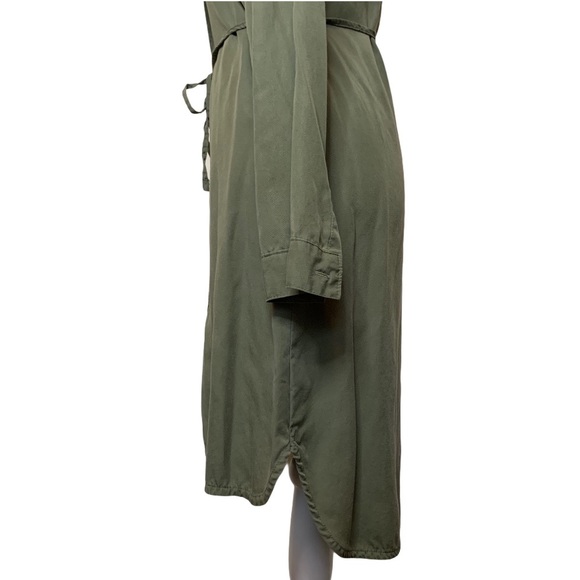 Merona Olive Green Button Up Shirt Dress Small - Picture 4 of 6